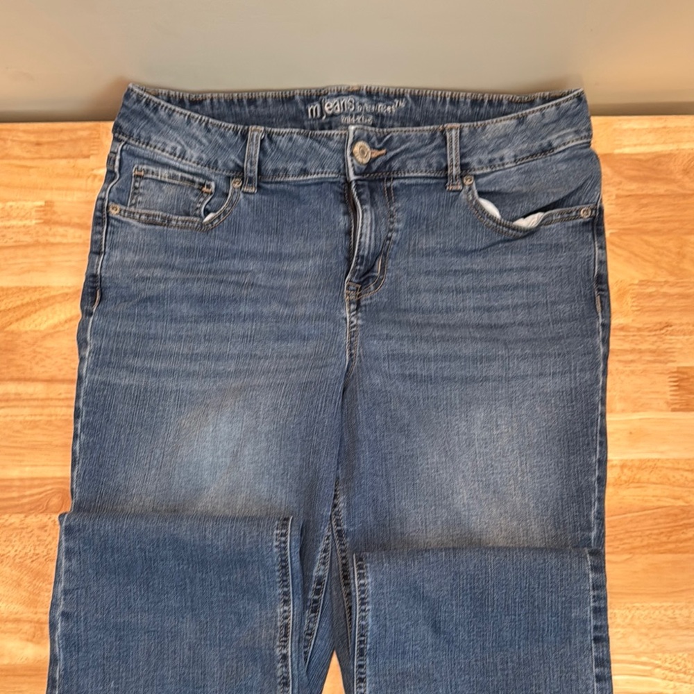 Maurices Blue Straight Leg Jeans with Subtle Fading